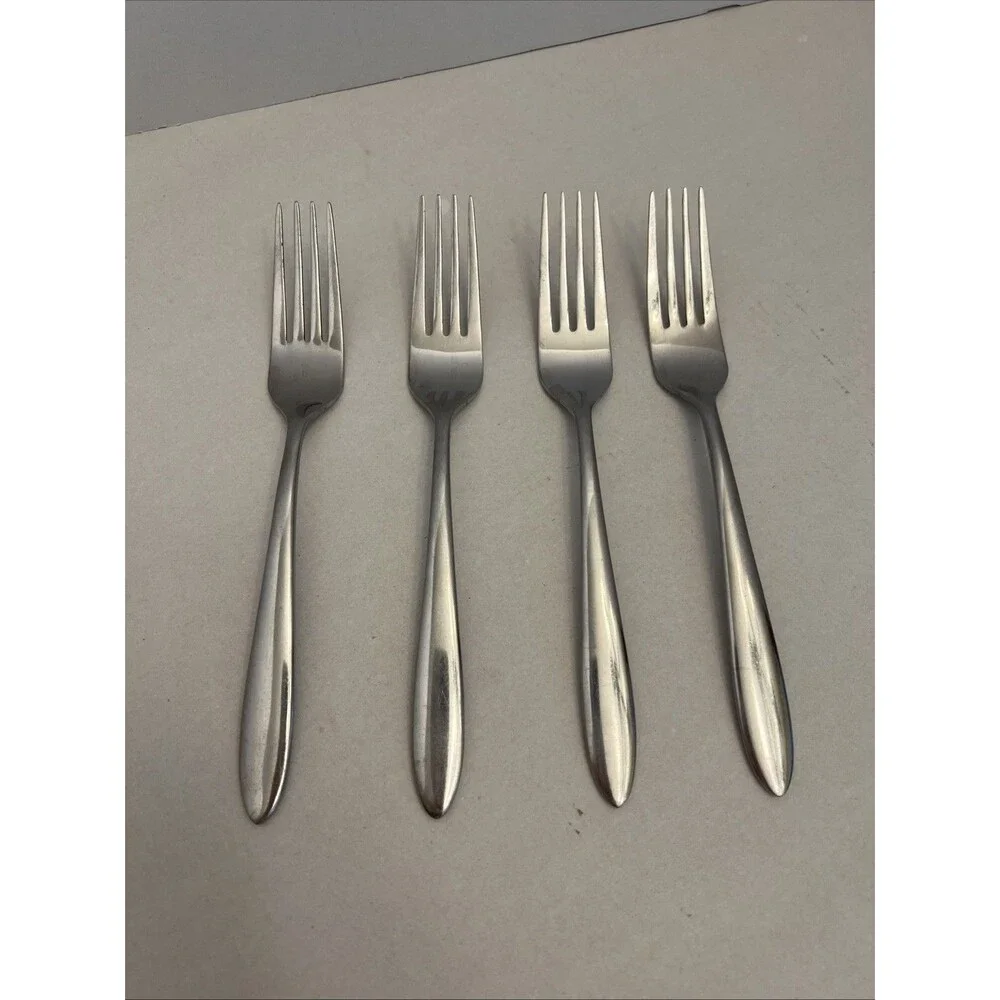 4 Oneida Jennifer Luann Mooncrest Trista Dinner Forks Stainless Steel Flatware
